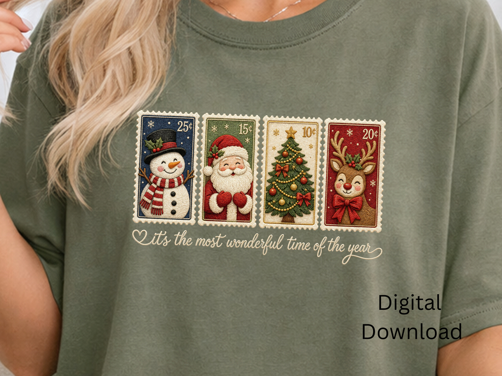 Tangled Up in Christmas Cheer Santa & Snowman - PNG Digital Download