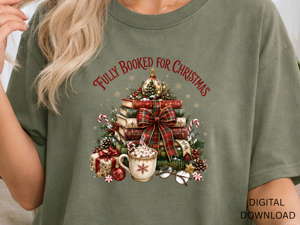 Fully Booked for Christmas Book Lover- PNG Digital Download
