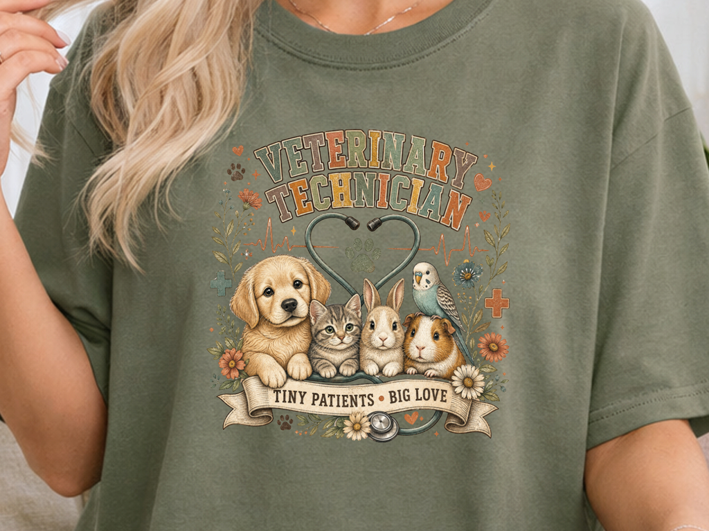 Veterinary Technician Tiny Patients Big Love DTF Transfer - Youth/Adult Direct To Film Transfer