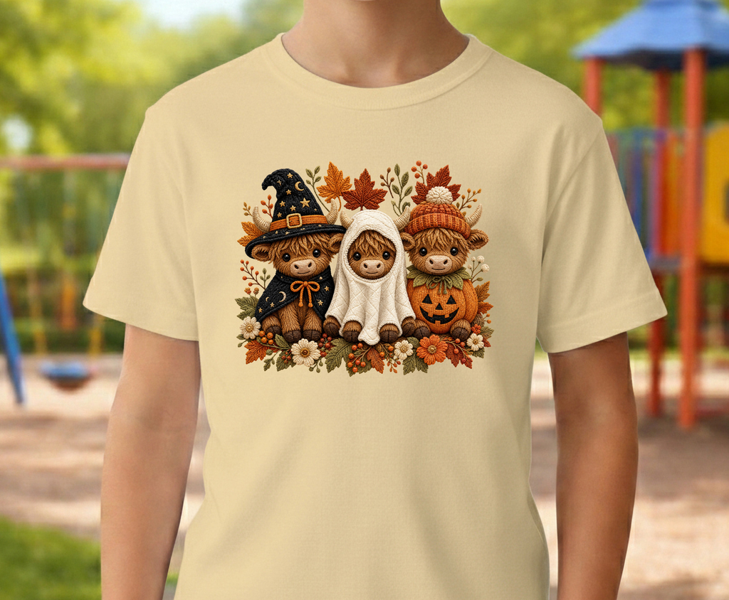 Halloween Highland Cow DTF Transfer - Youth/Adult Direct To Film Transfer