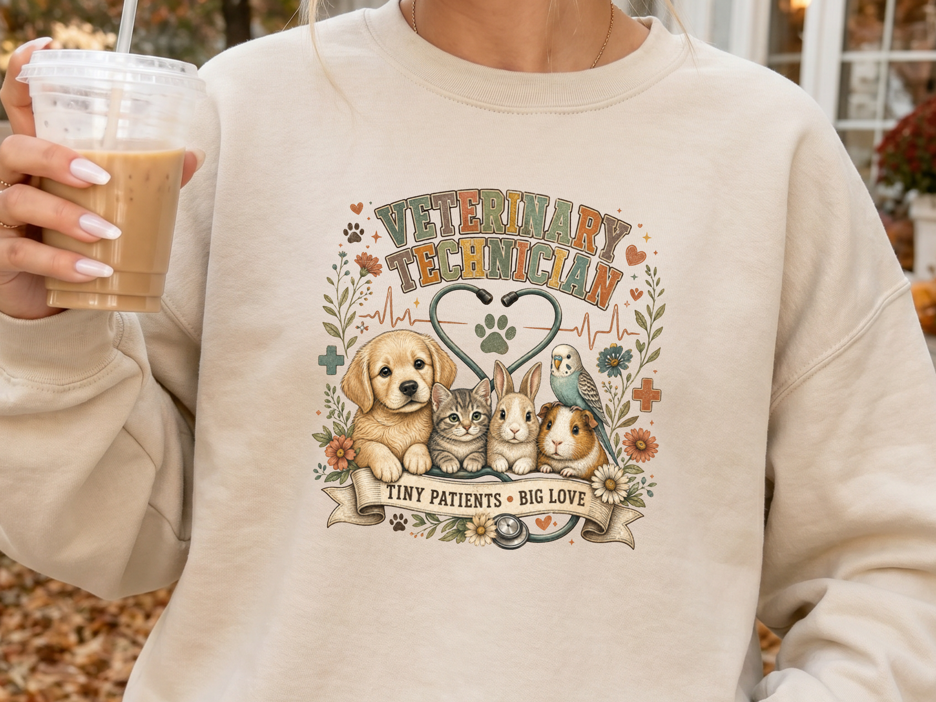 Veterinary Technician Tiny Patients Big Love DTF Transfer - Youth/Adult Direct To Film Transfer