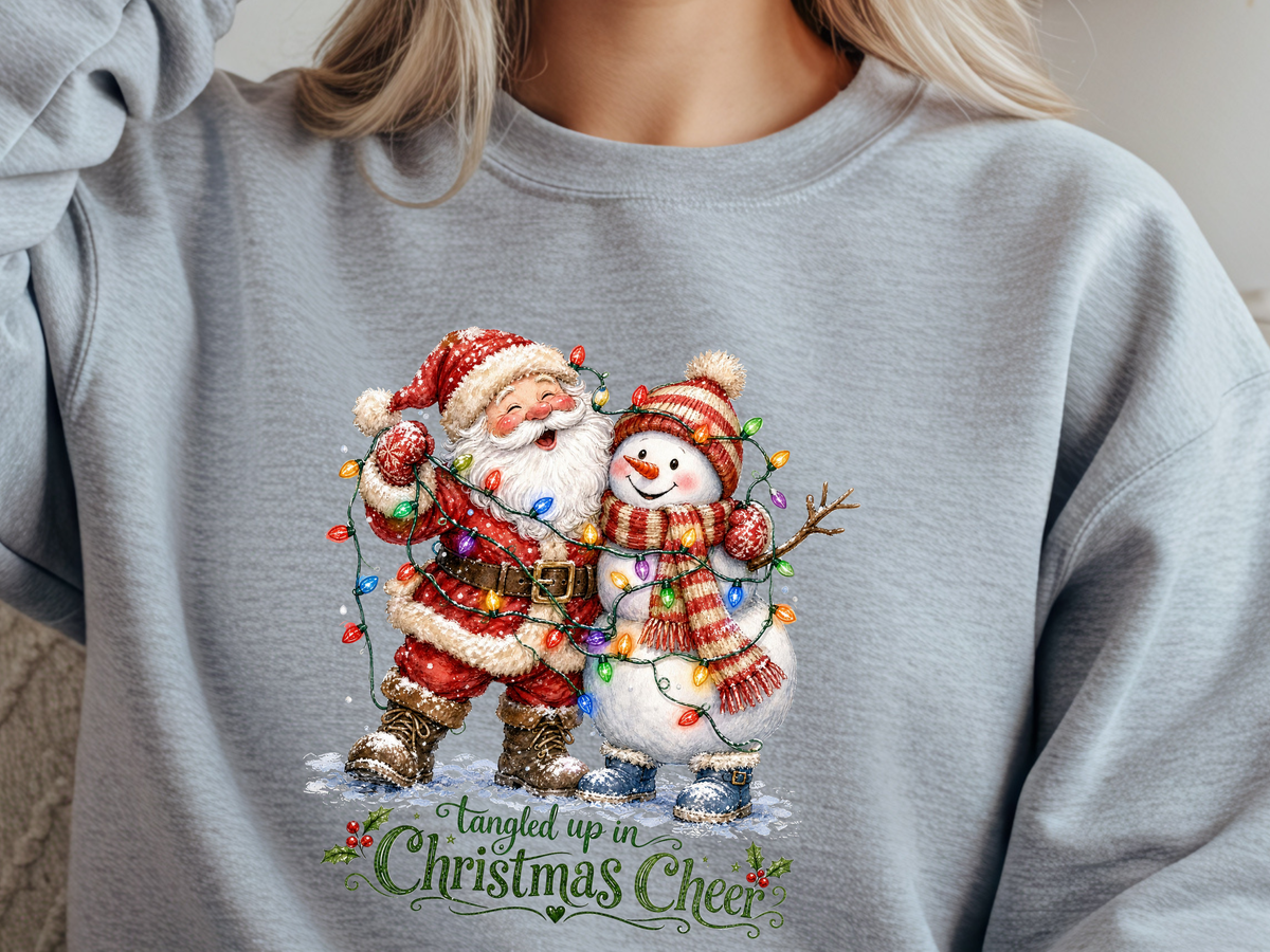 Tangled Up in Christmas Cheer Santa & Snowman - Youth/Adult Direct To Film Transfer