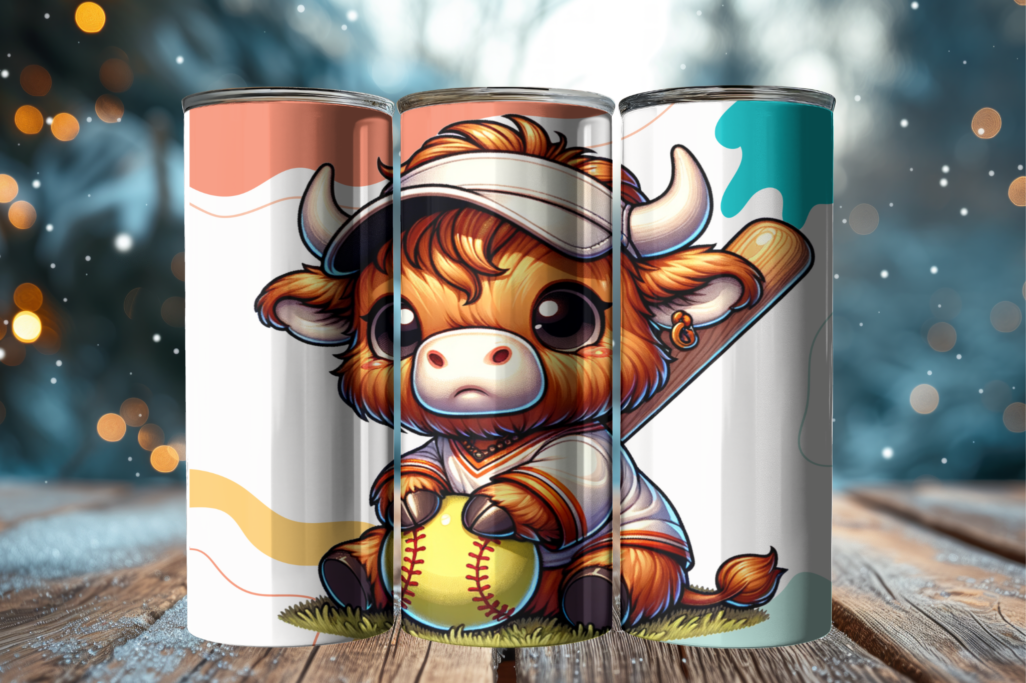 Highland Cow Softball - Digital Download