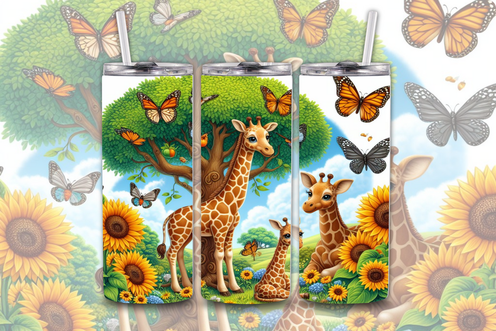 Giraffe's Sunflower - Tumbler Digital Download