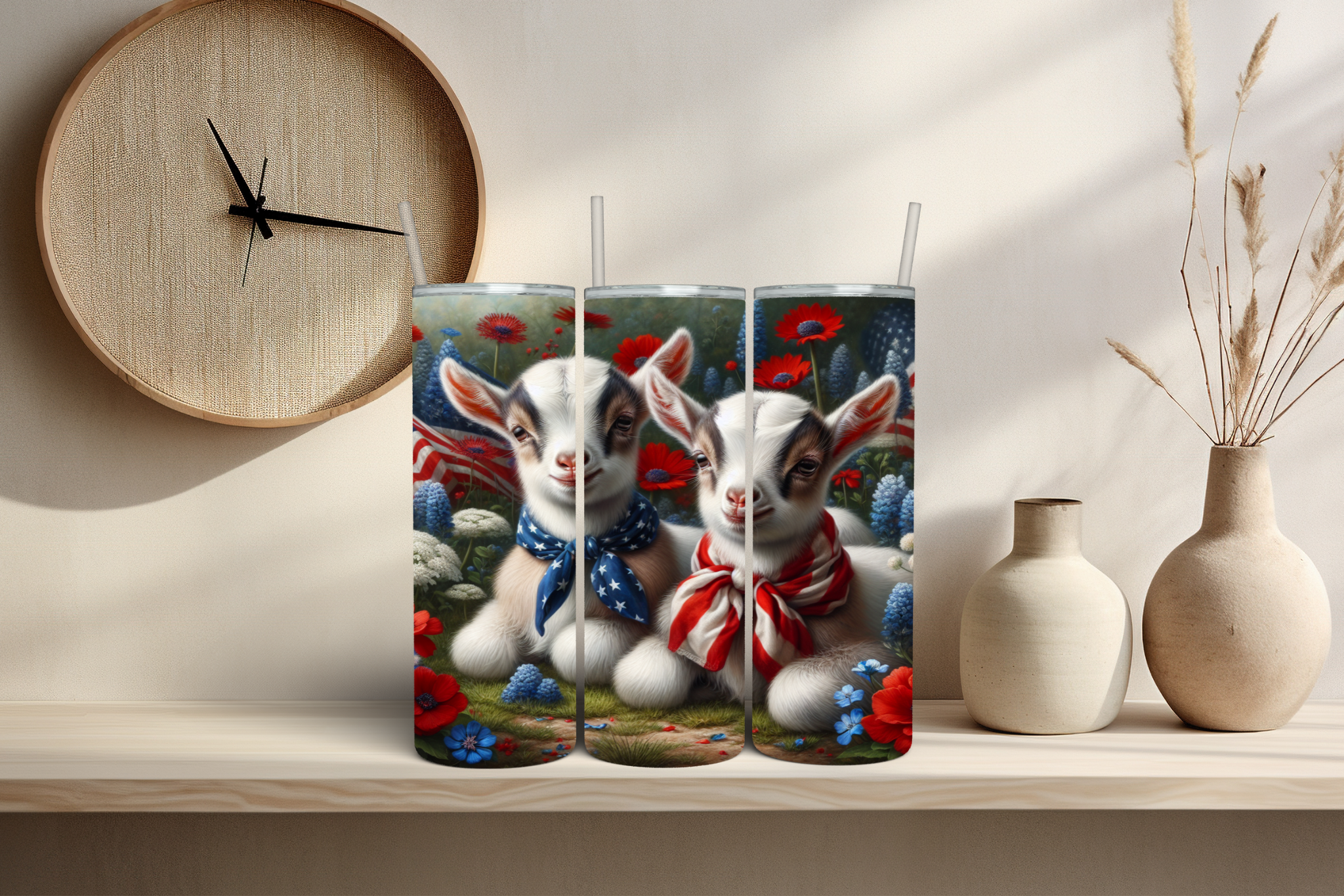 Goats Patriotic 2 Tumbler