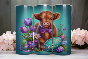 Highland Cow Easter Tumbler