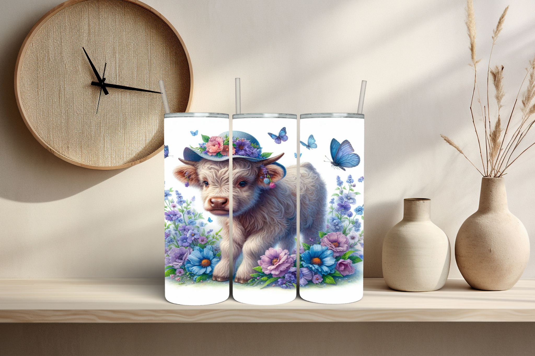 Highland Cow Spring 3  Tumbler