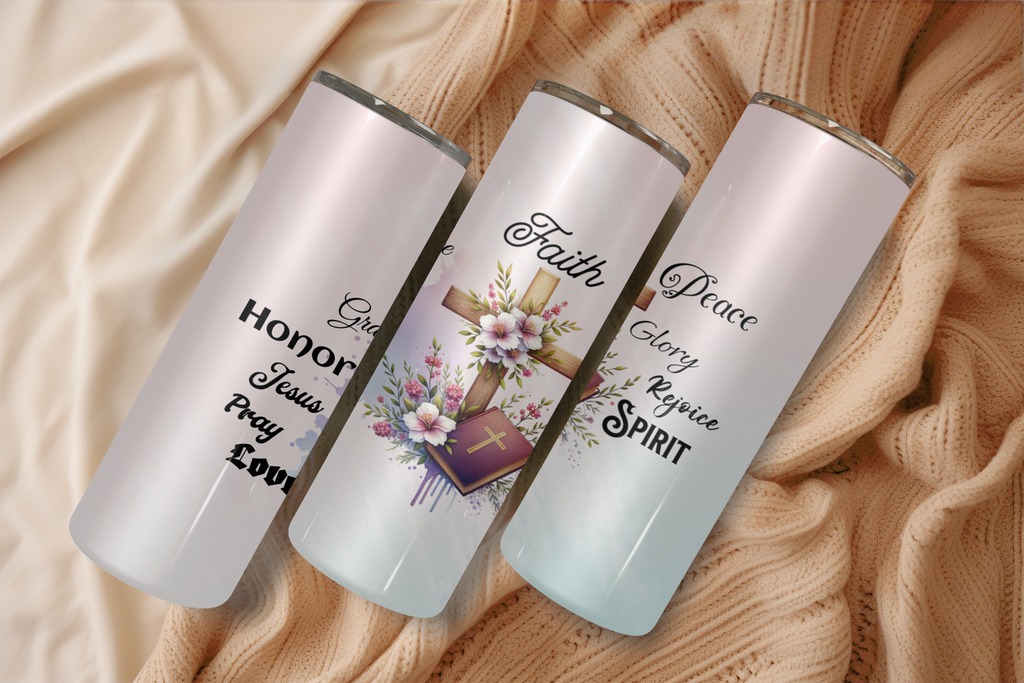 Faith With Cross - Tumbler Digital Download