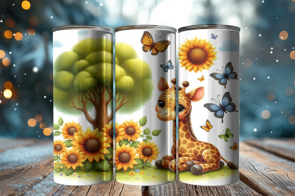 Giraffe's Sunflower 2 - Tumbler Digital Download