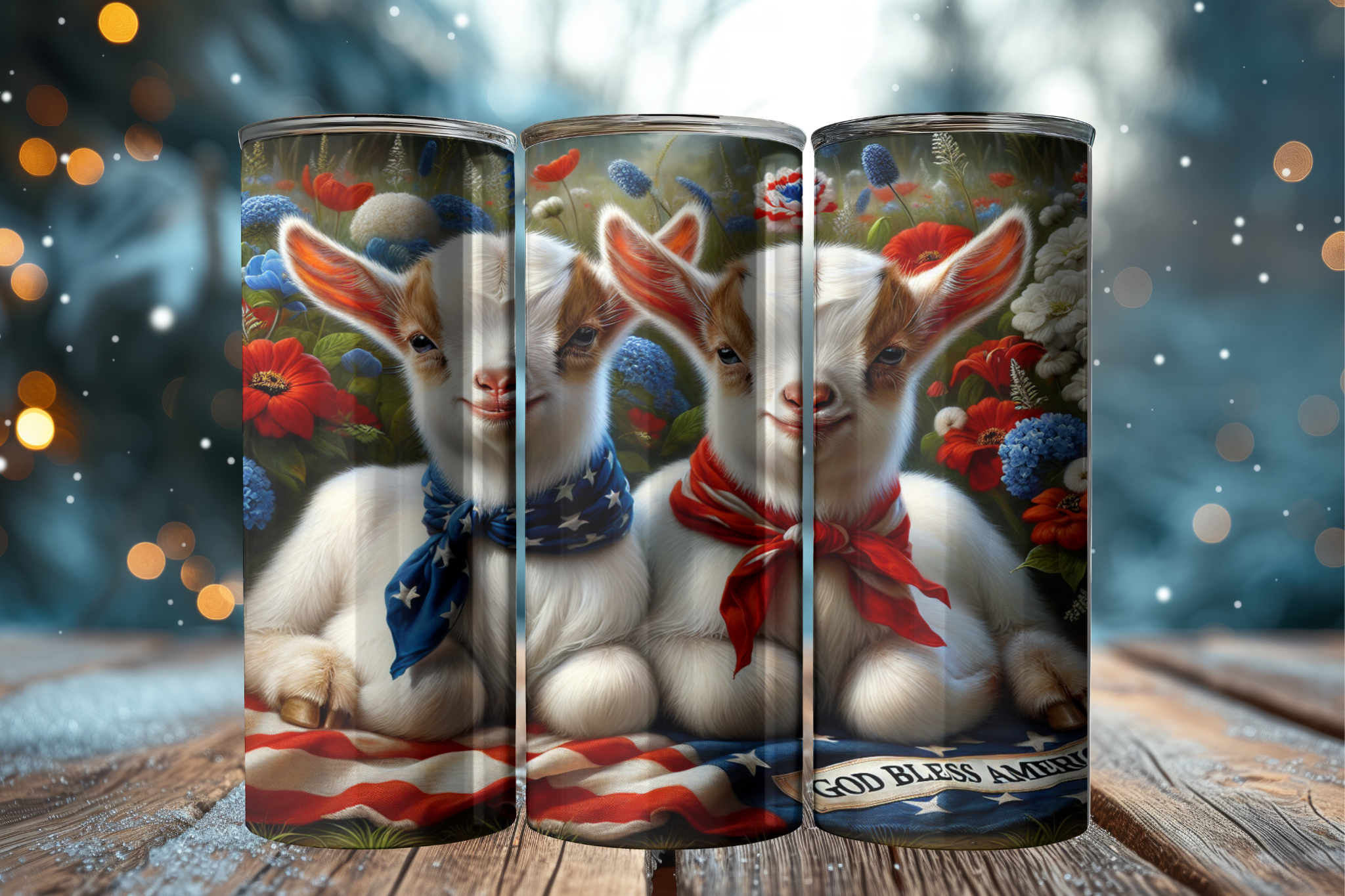 Goats Patriotic Tumbler