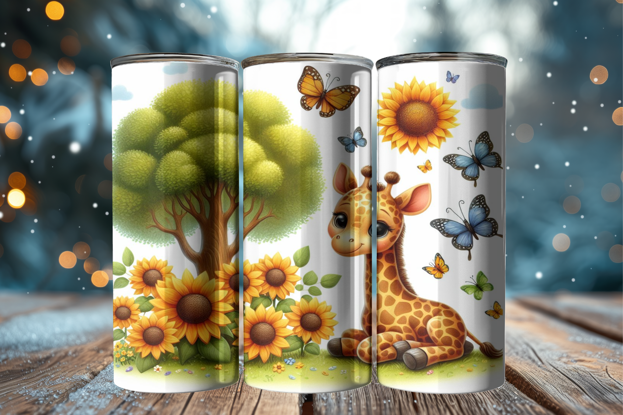 Giraffe Sunflowers 1 Tumbler