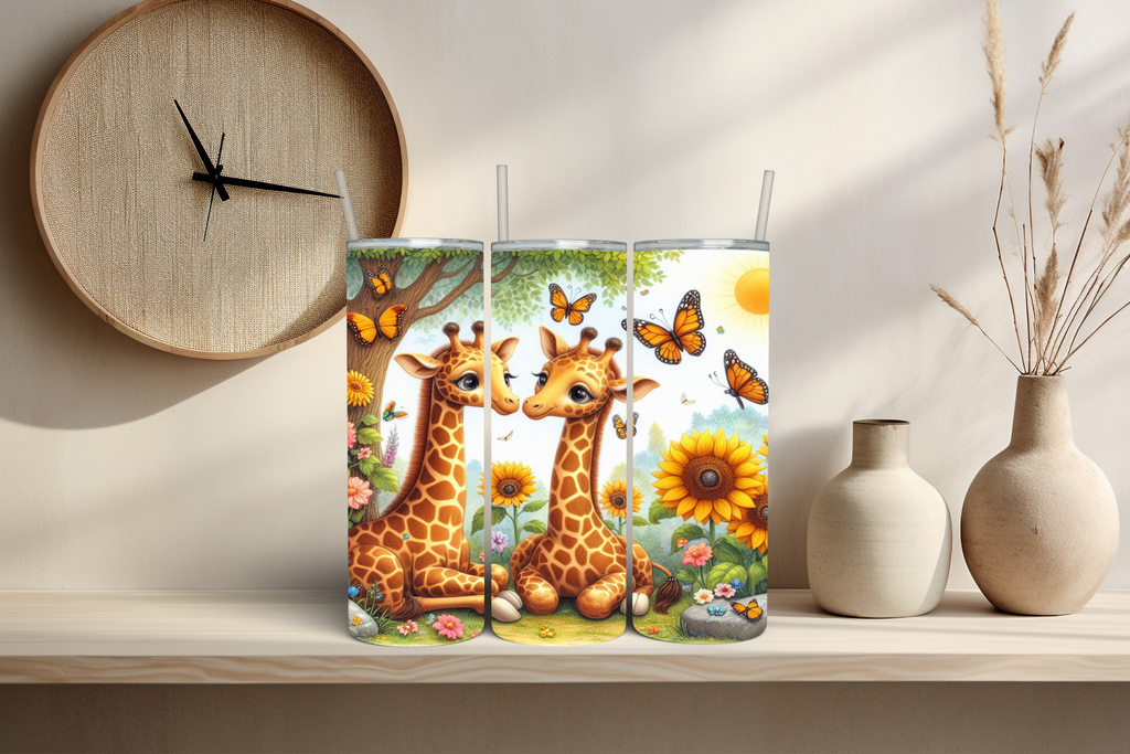 Giraffe's Sunflower - Tumbler Digital Download