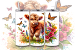 Load image into Gallery viewer, Highland Cow Spring Flowers Tumbler
