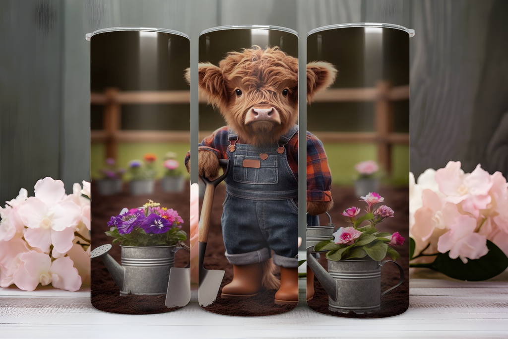 Highland Cow Gardner - Tumbler Digital Download