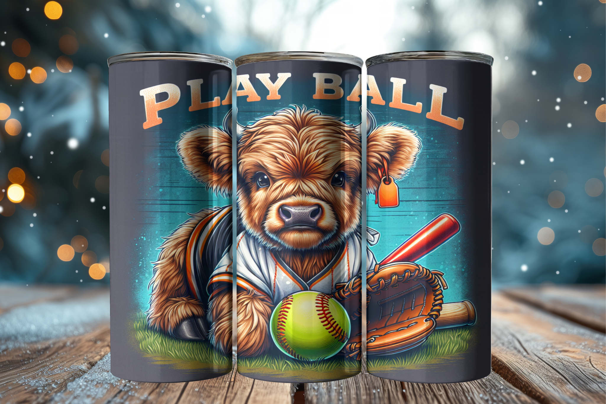 Highland Cow Softball 2 - Digital Download