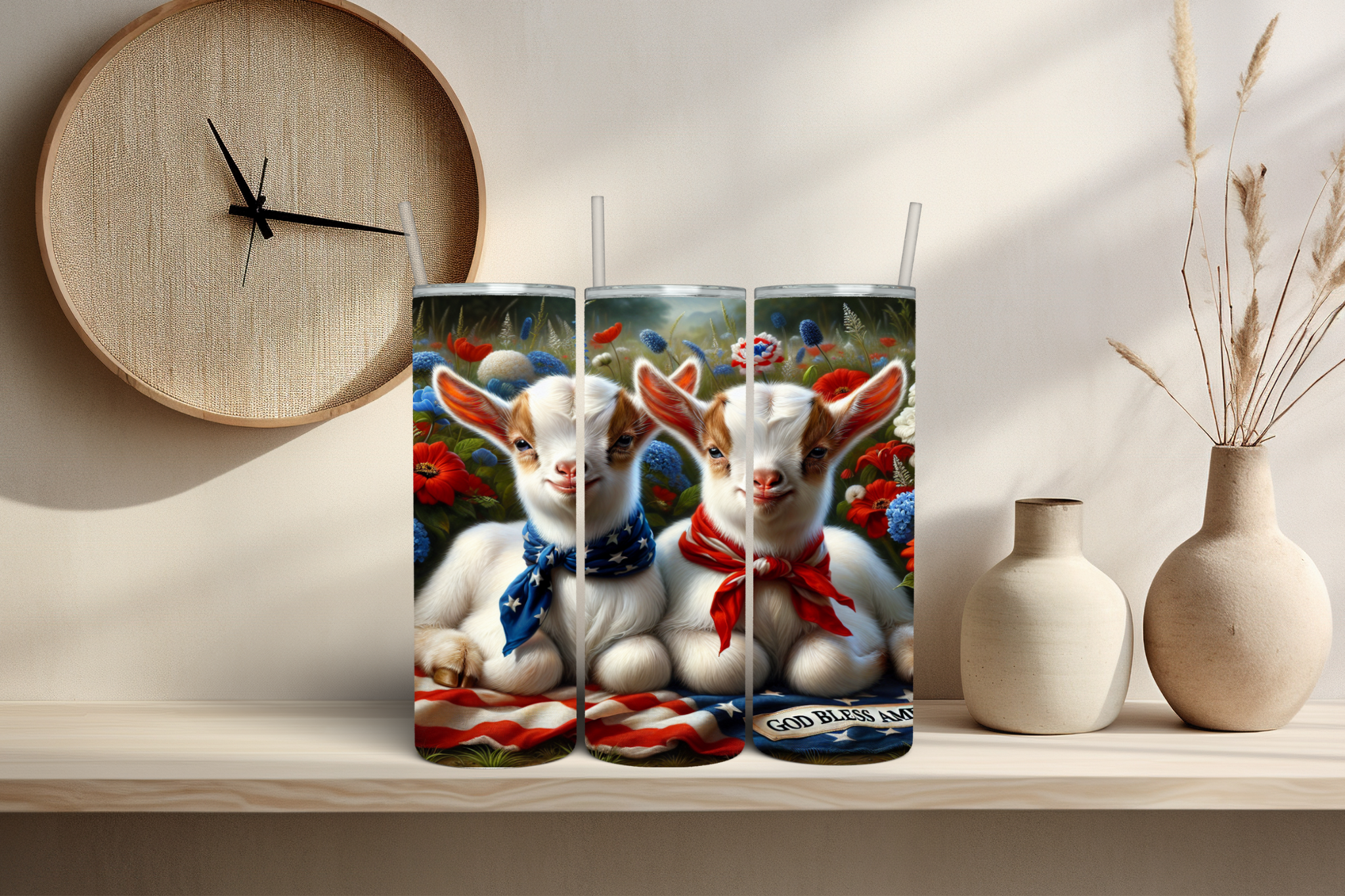 Goats Patriotic Tumbler