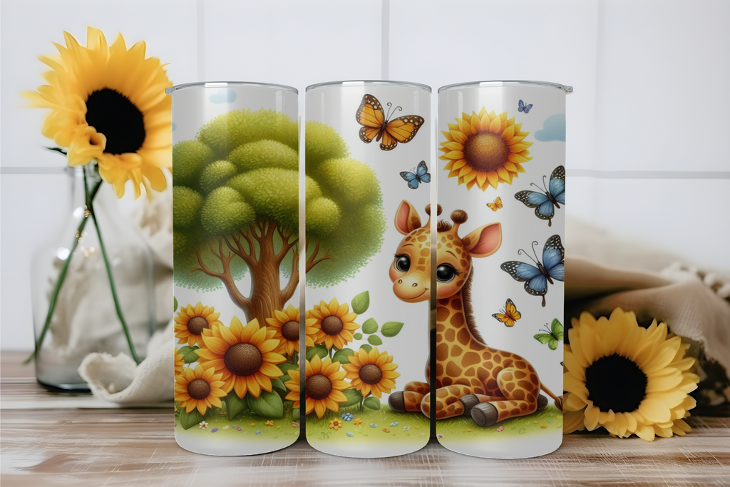 Giraffe's Sunflower 2 - Tumbler Digital Download