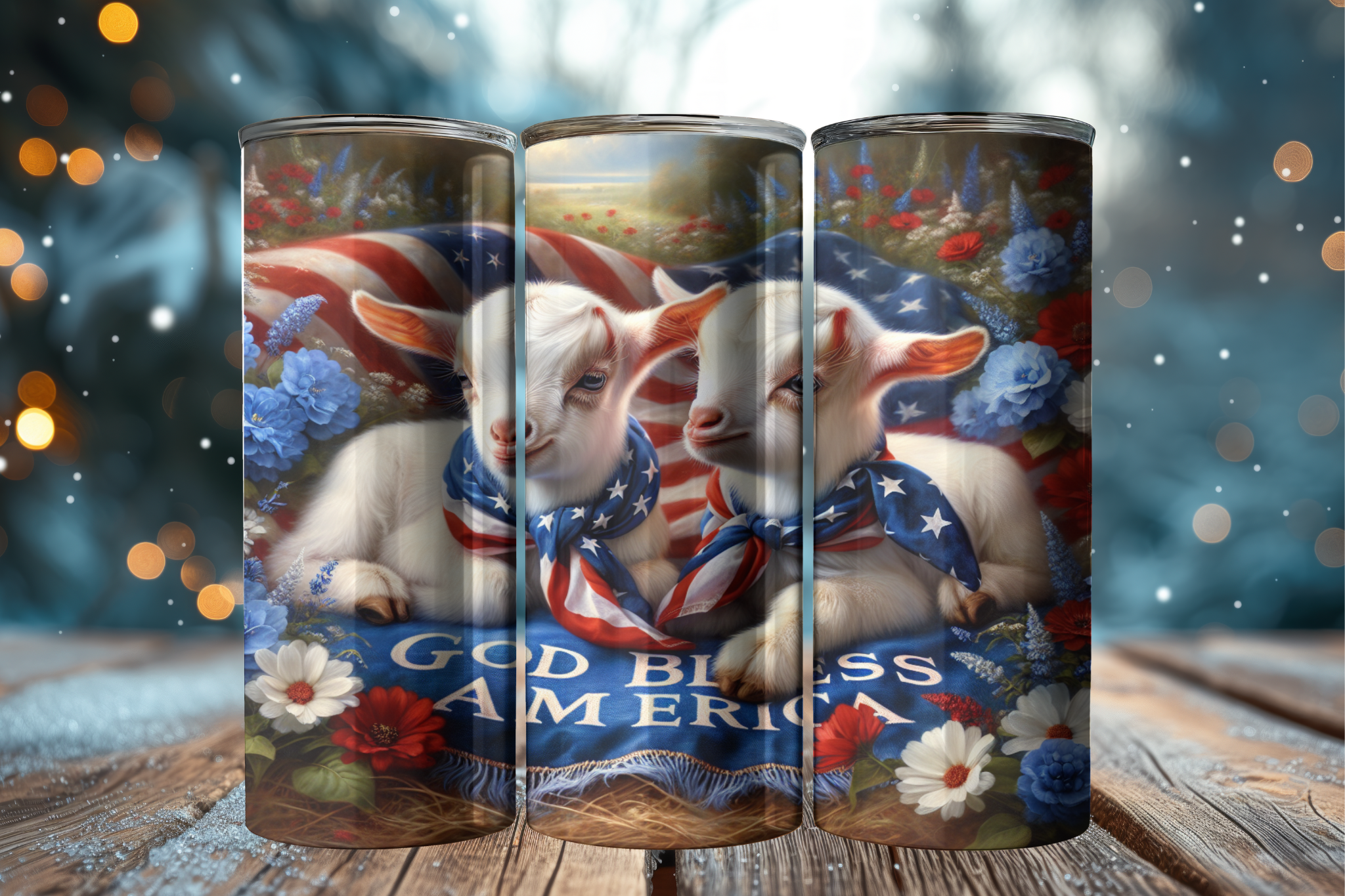 Goat Patriotic Tumbler