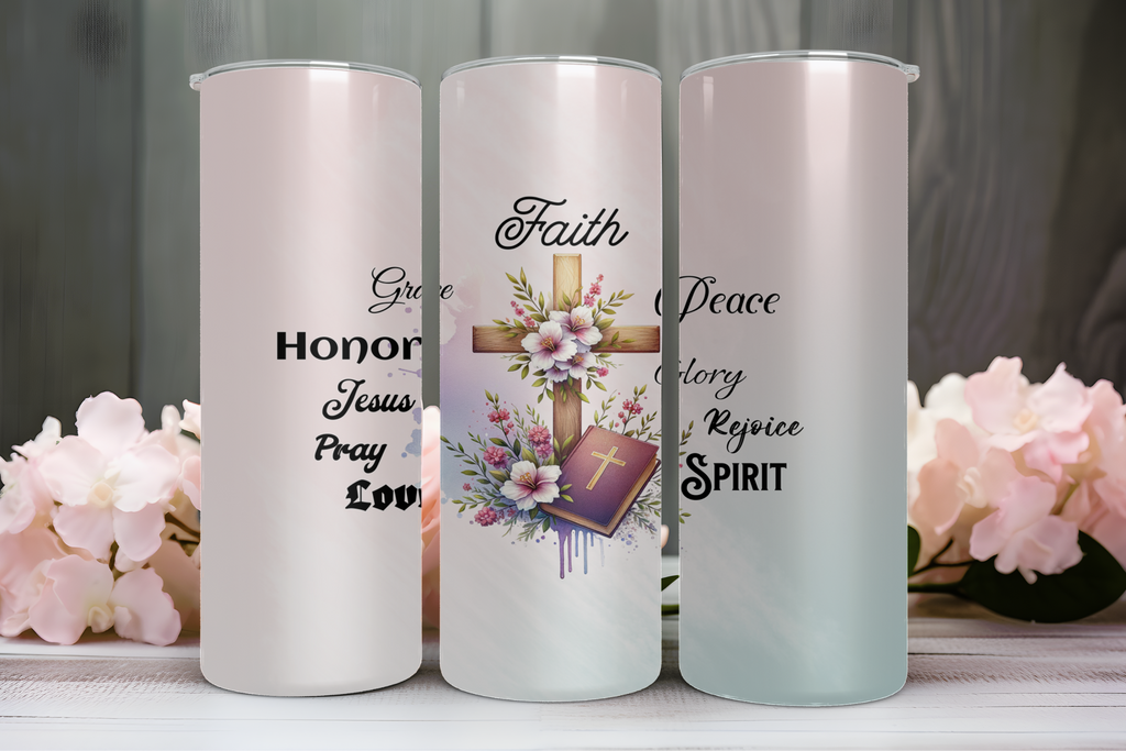 Faith With Cross - Tumbler Digital Download