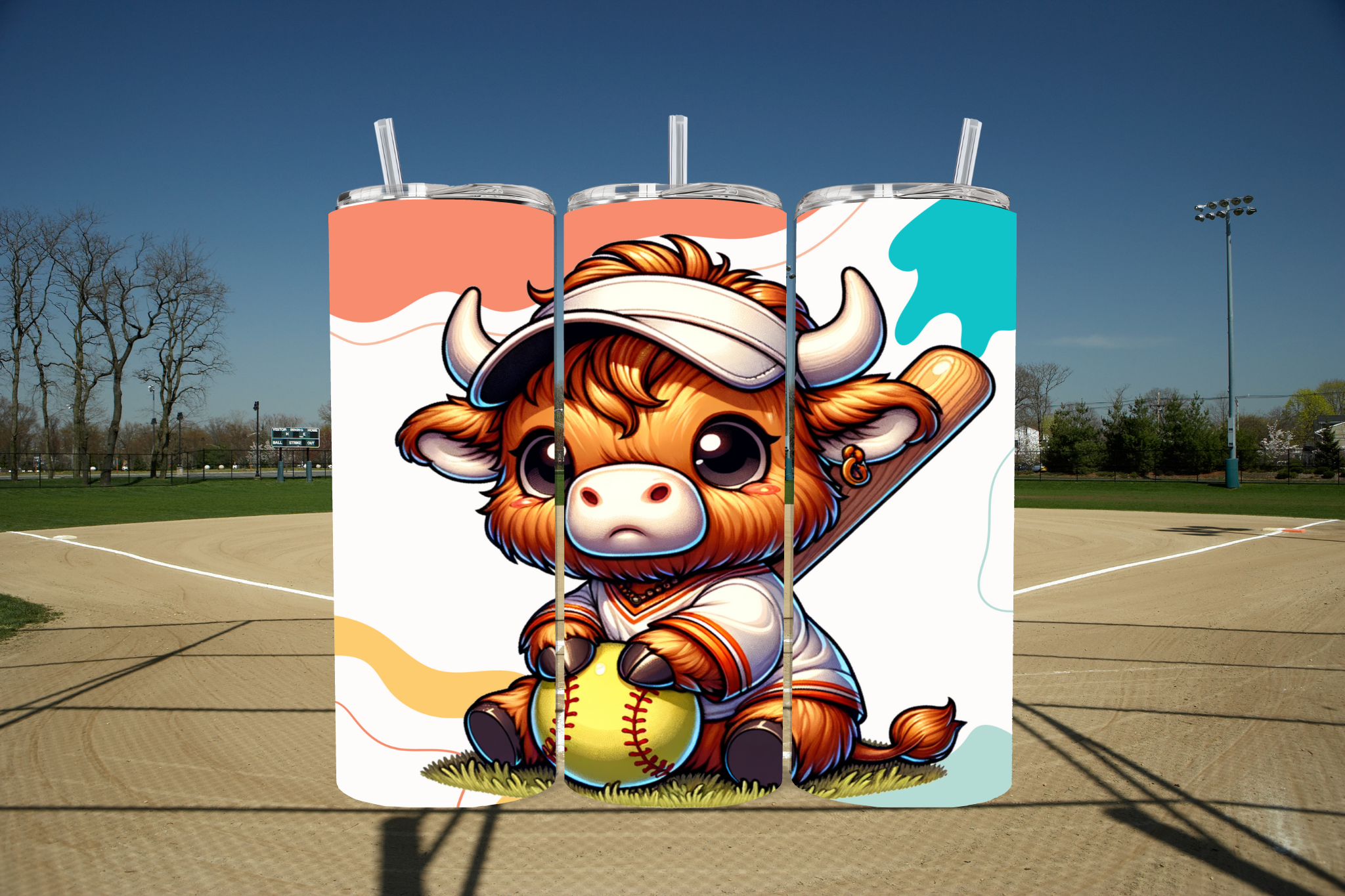 Highland Cow Softball - Digital Download