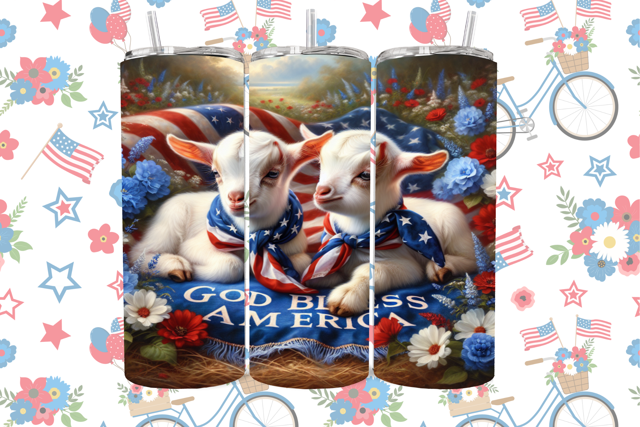 Goat Patriotic Tumbler