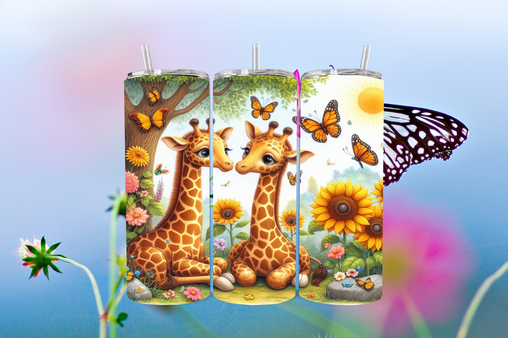 Giraffe's Sunflower - Tumbler Digital Download