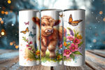 Load image into Gallery viewer, Highland Cow Spring Flowers Tumbler
