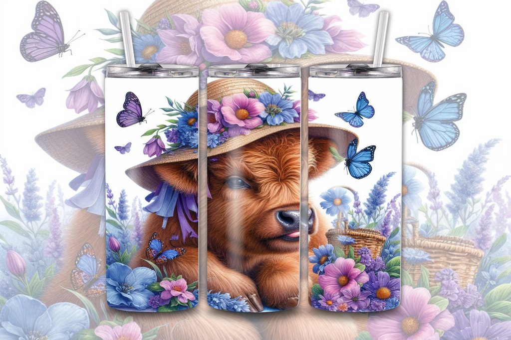 Highland Cow Spring 2 - Tumbler Digital Download