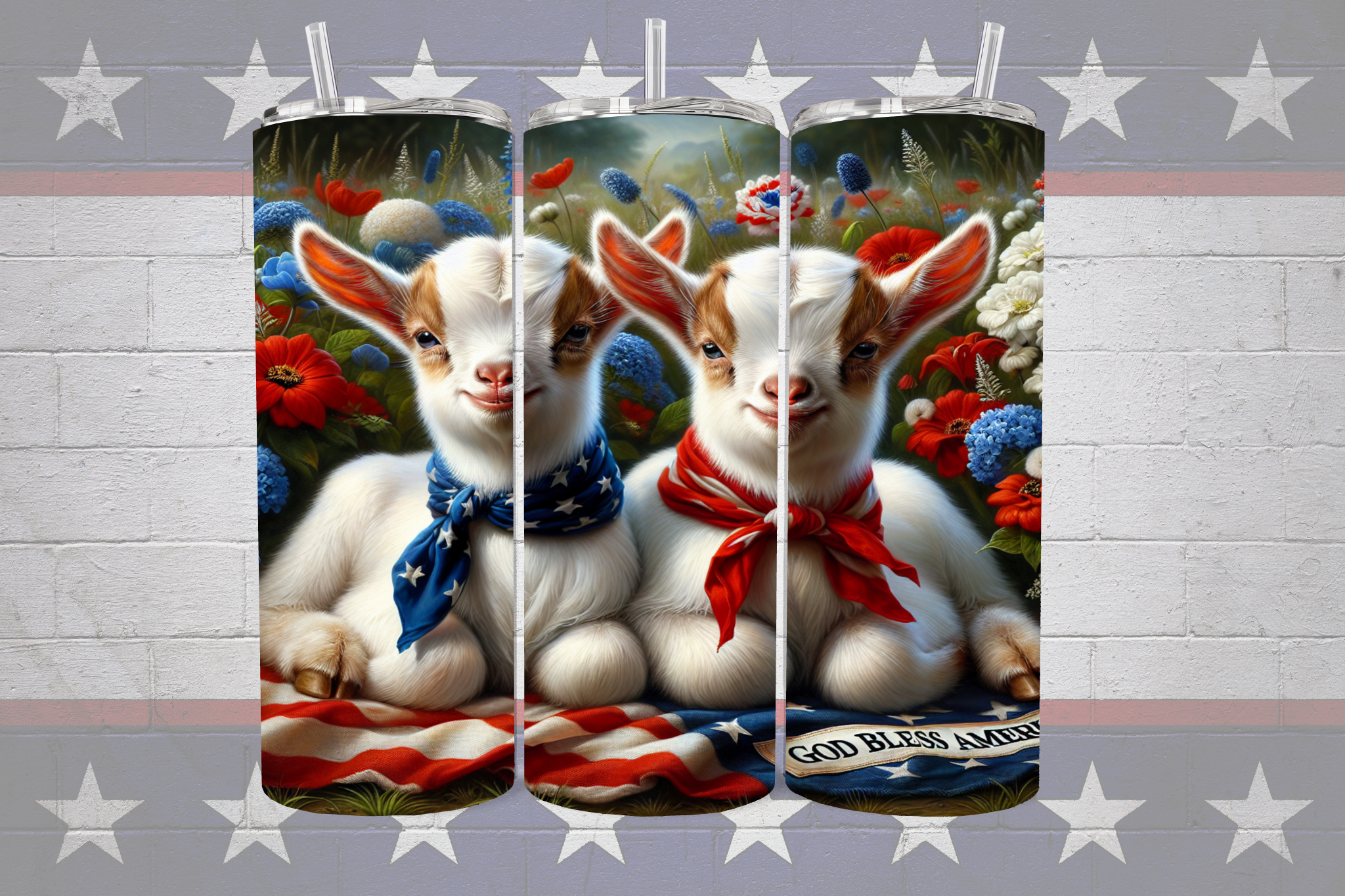 Goats Patriotic Tumbler