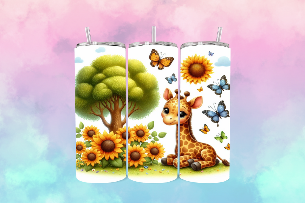 Giraffe's Sunflower 2 - Tumbler Digital Download