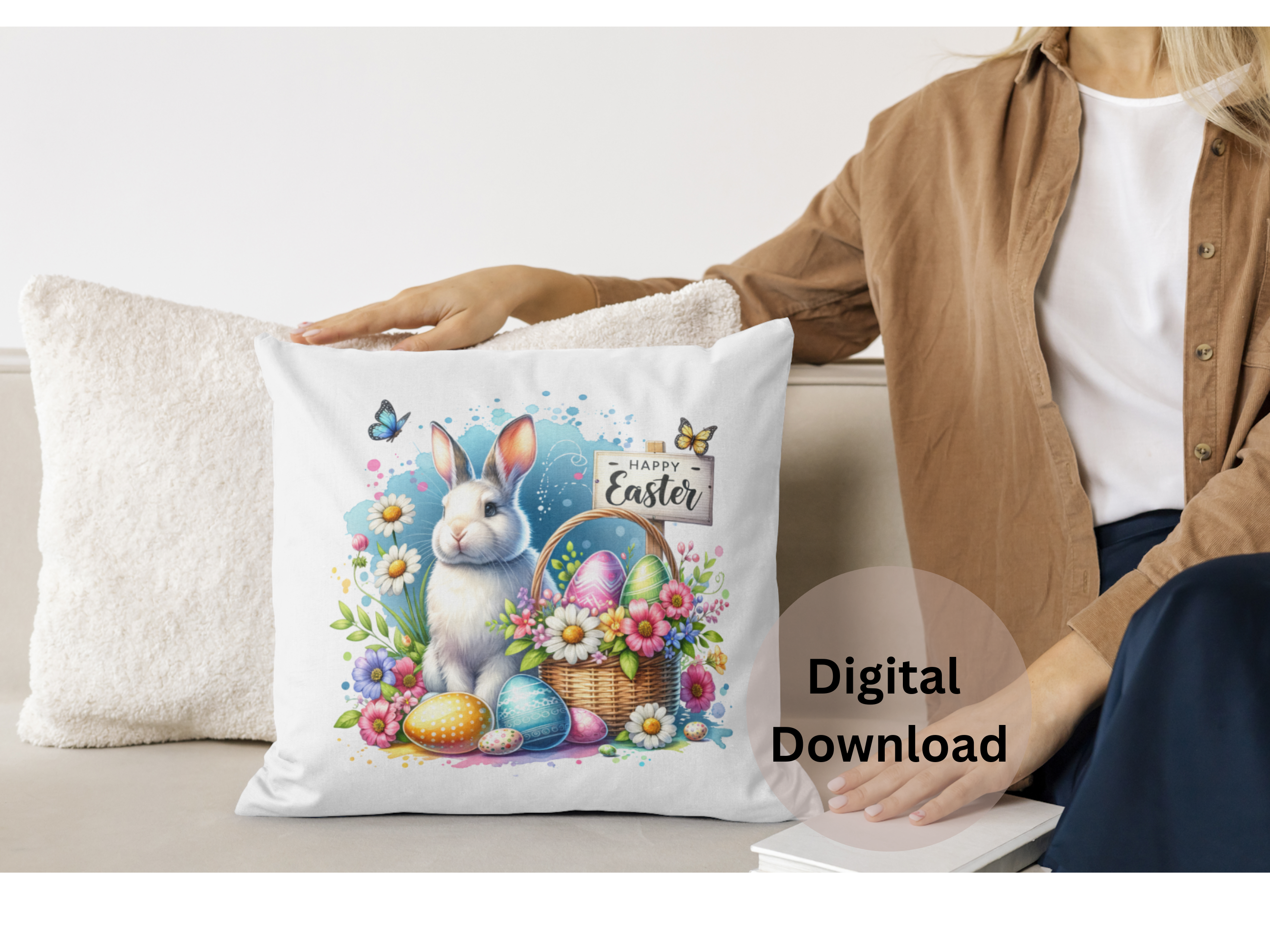 Easter Rabbit Sublimation PNG  - Digital Download