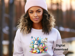 Load image into Gallery viewer, Easter Rabbit Sublimation PNG  - Digital Download
