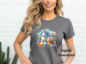 Easter Rabbit Sublimation PNG  - Digital Download