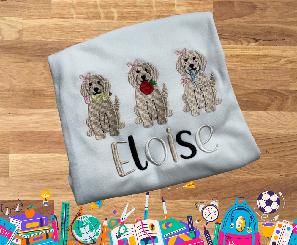 Back To School Dogs Youth - Embroidery