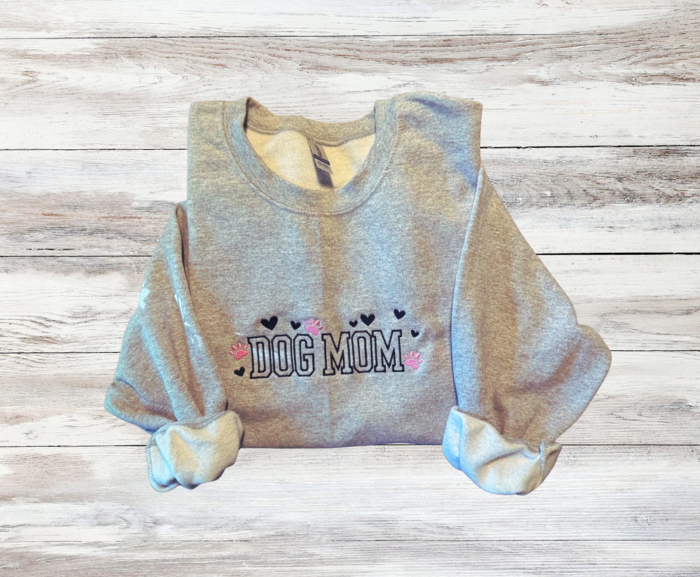 Dog Mom - Crewneck Embroidery