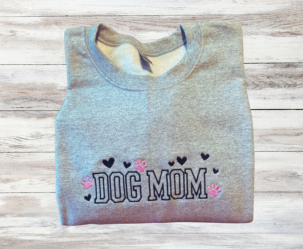 Dog Mom - Crewneck Embroidery