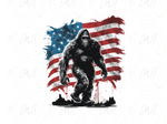 Load image into Gallery viewer, Big Foot With American Flag - Direct To Film - DTF Transfer
