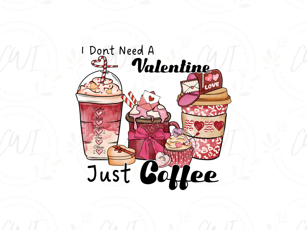 Valentines - Gang Sheet Iced Coffee - DTF Transfer