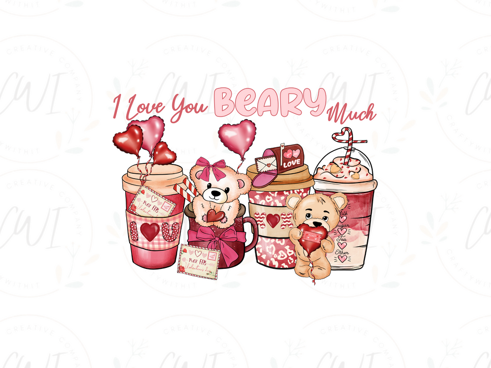 Valentines - Gang Sheet Iced Coffee - DTF Transfer