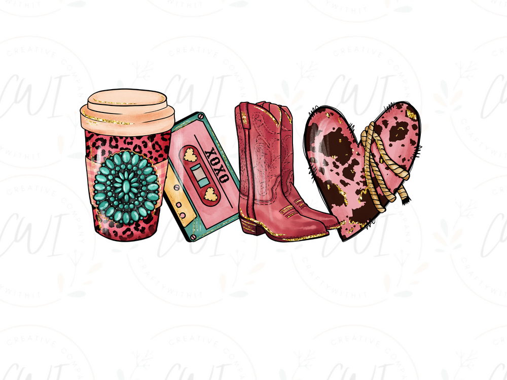 Valentines - Gang Sheet Iced Coffee - DTF Transfer