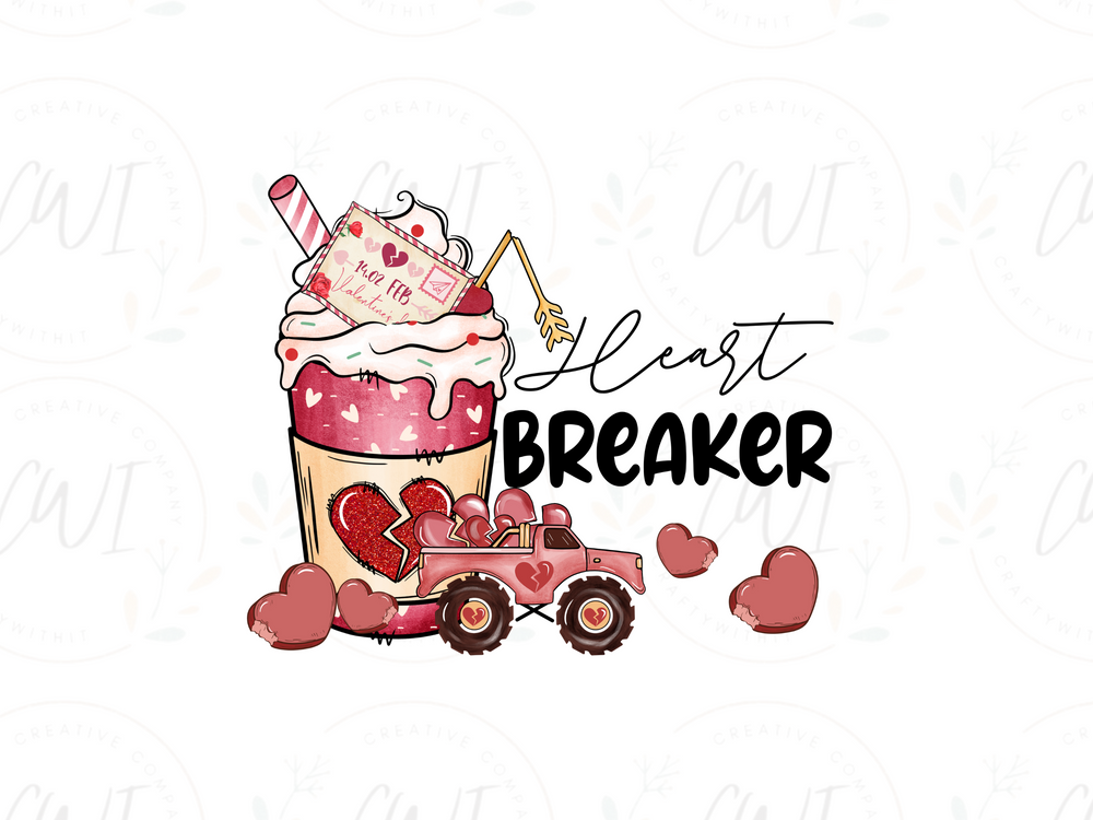 Valentines - Gang Sheet Heart Breaker - DTF Transfer