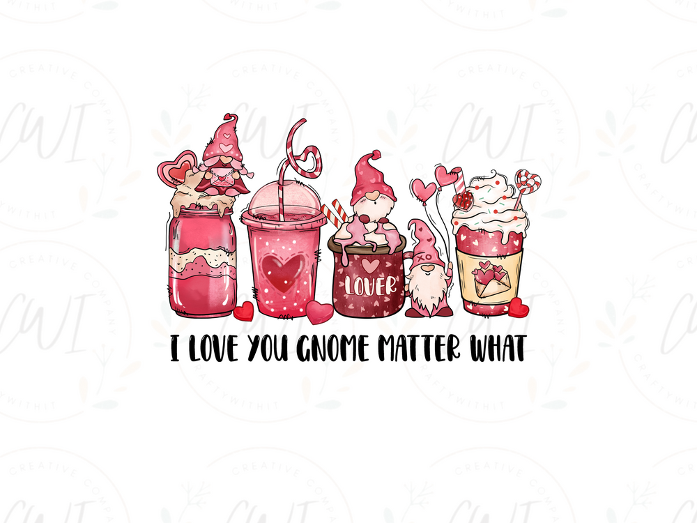Valentines - I Love You Gnome - DTF Transfer