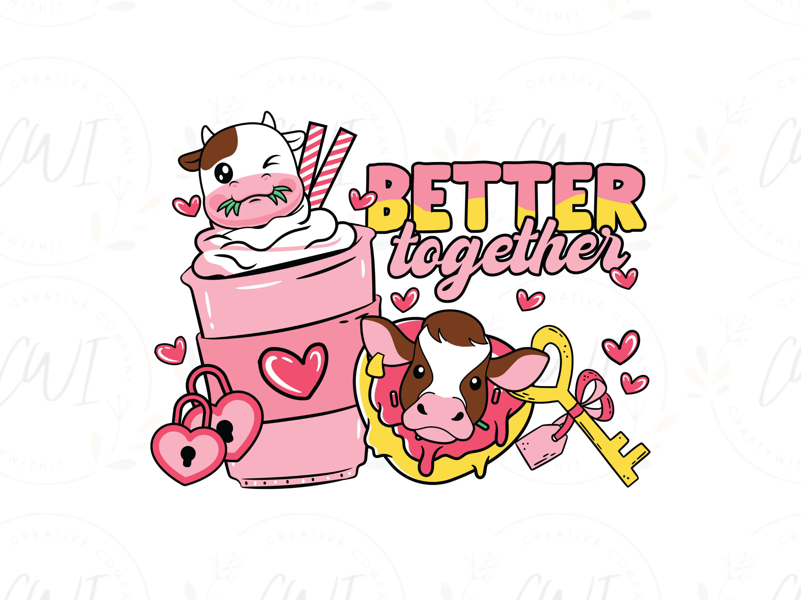 Valentines - Better Together Cow's - DTF Transfer