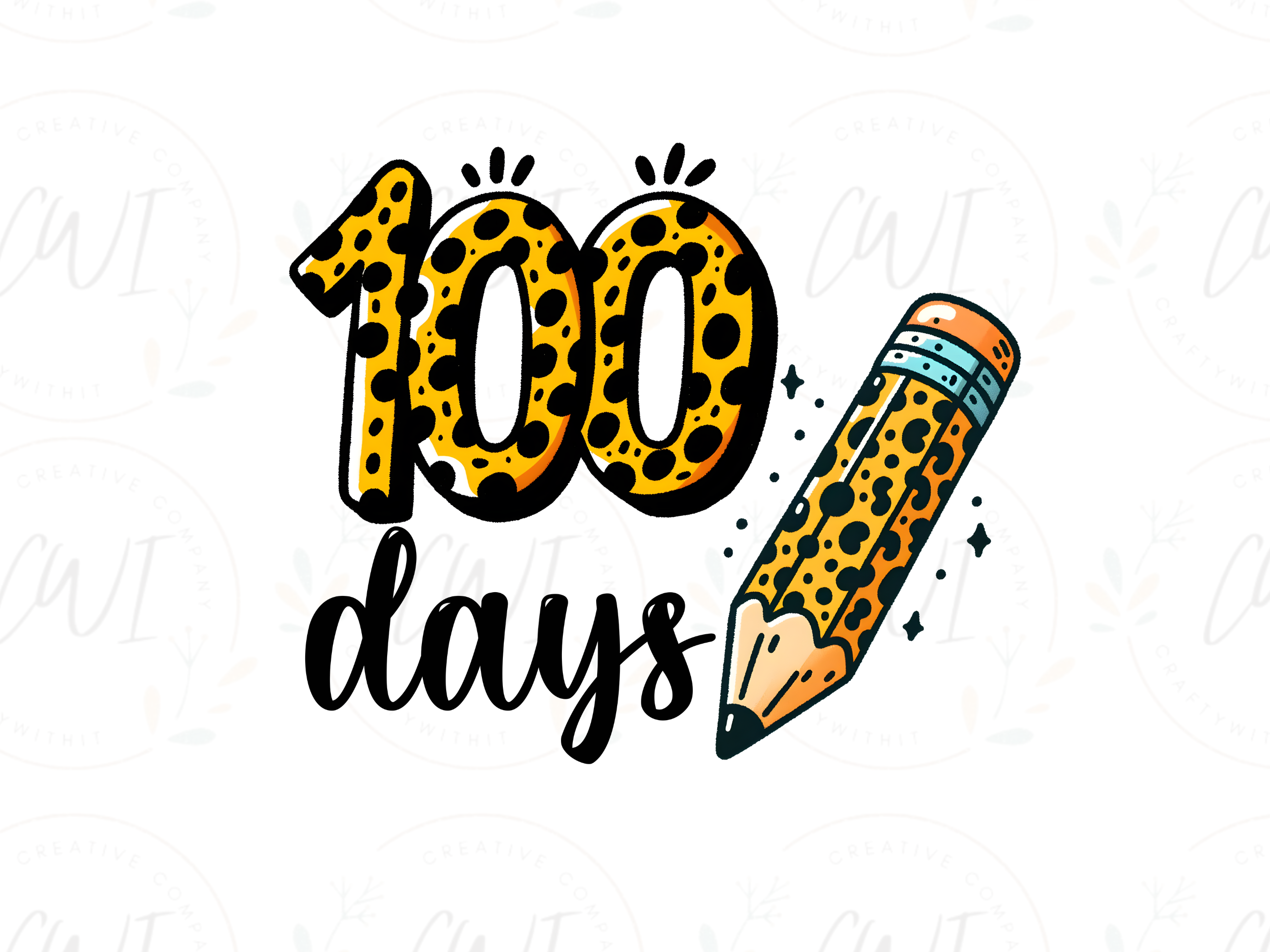 School - 100 Day's With Pencil - DTF Transfer