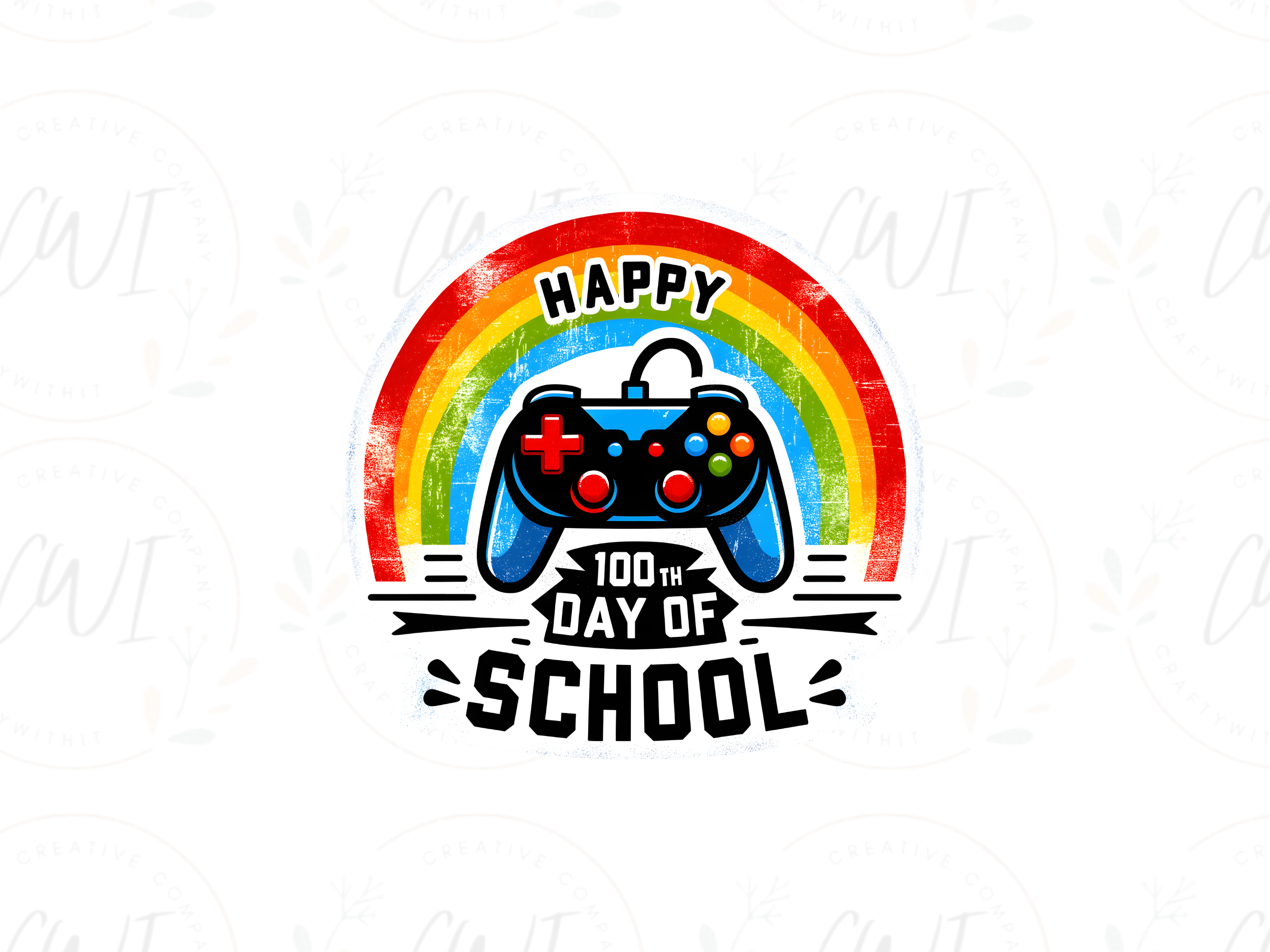 School - Happy 100 Days of School Gamer - Direct To Film Transfer