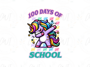 School - 100 Days Of School Unicorn - Direct To Film Transfer