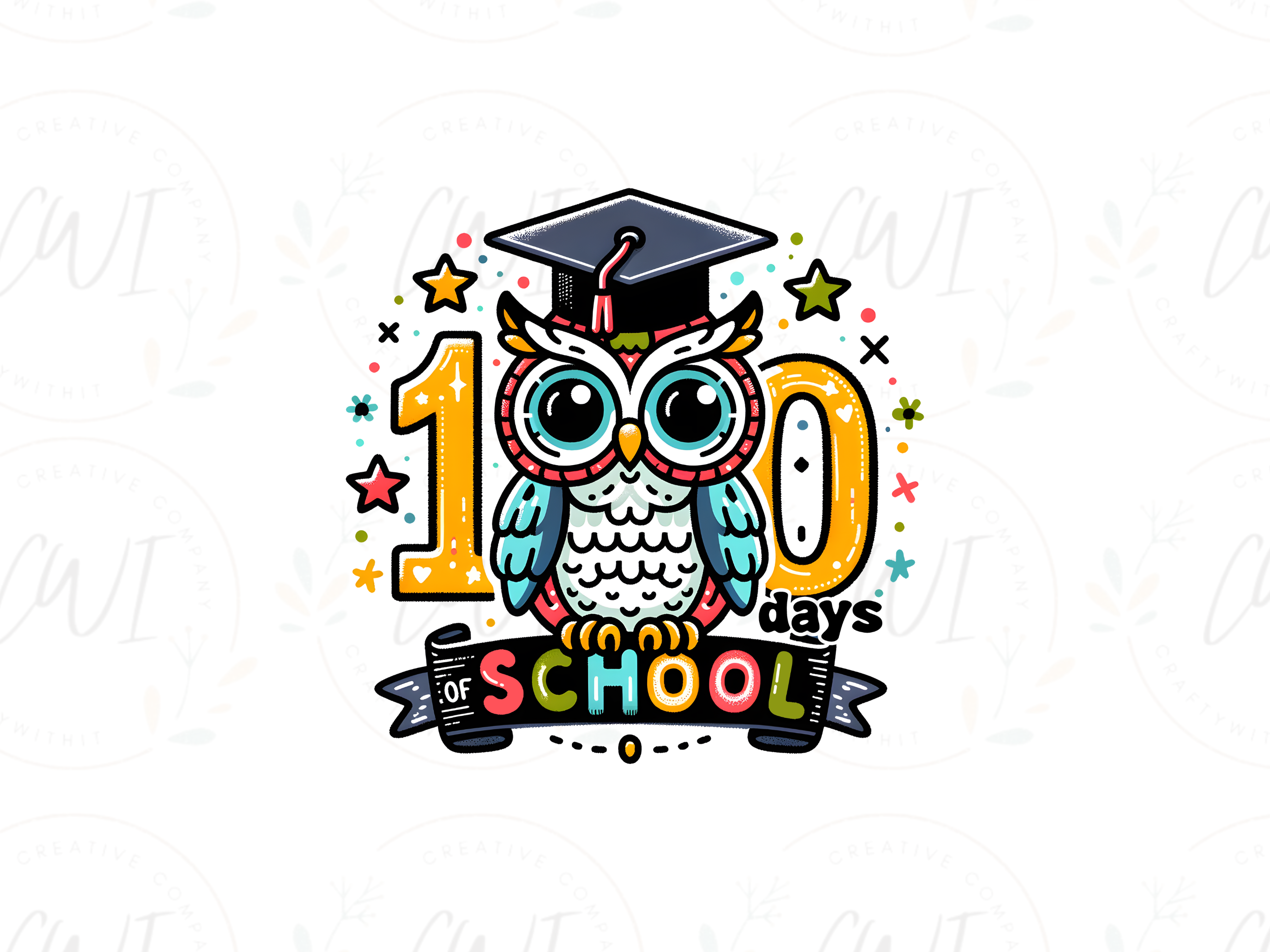 School - 100 Days Of School With Owl - Direct To Film Transfer