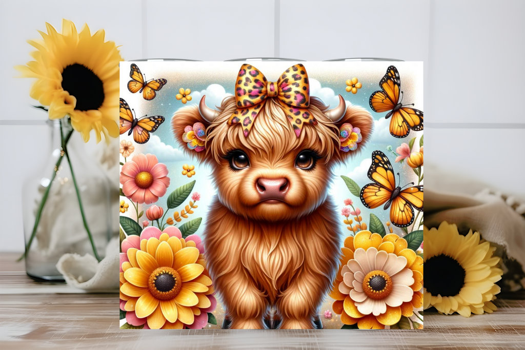 Highland Cow Spring - Tumbler Digital Download