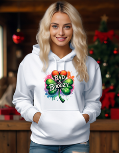 Bad & Boozy Shamrock - Adult Hoodie