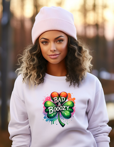 Bad & Boozy Shamrock - Adult Crewneck